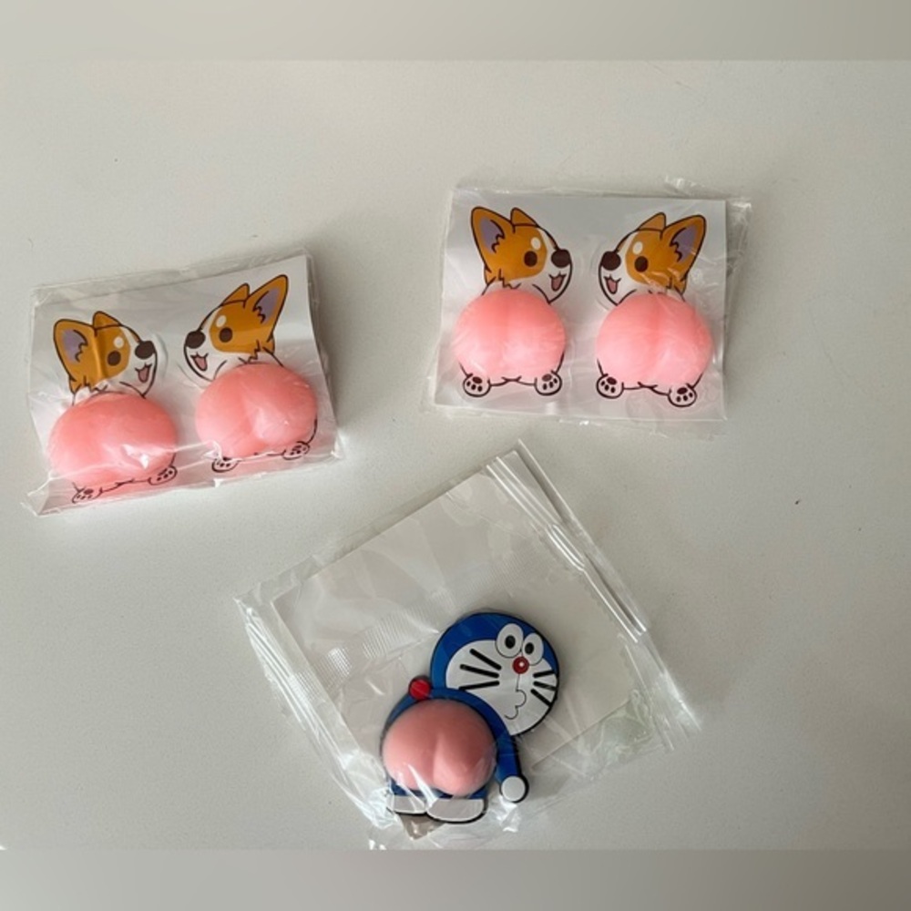 5 Pack Adorable Silicone Butt Door Anti-Collision Stickers for‎ Cars Cute new